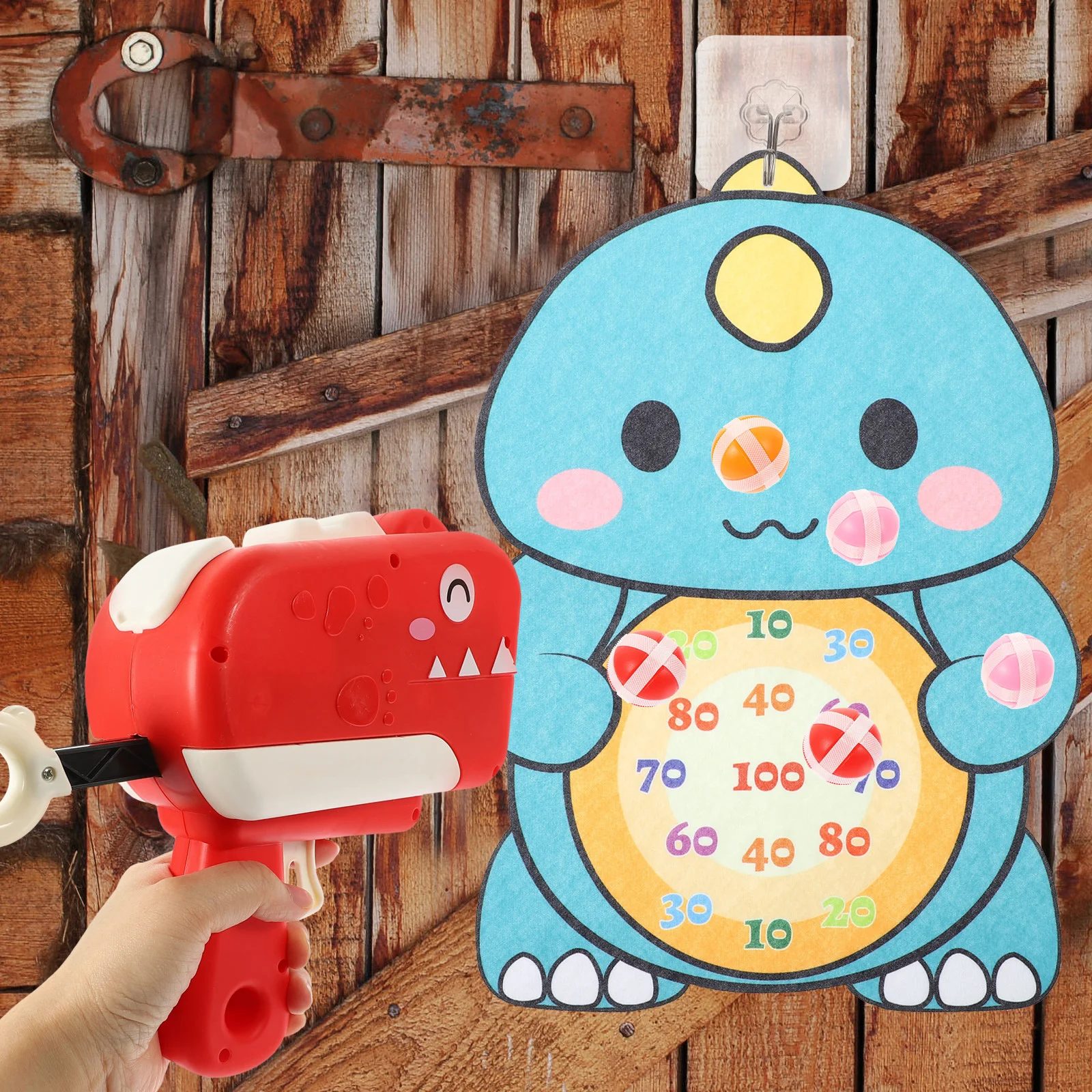 

1Set Sticky Ball Shooter Game Set Dinosaur Shape Safe Lightweight Board Game Enhances Kids Eye Hand Coordination Sports