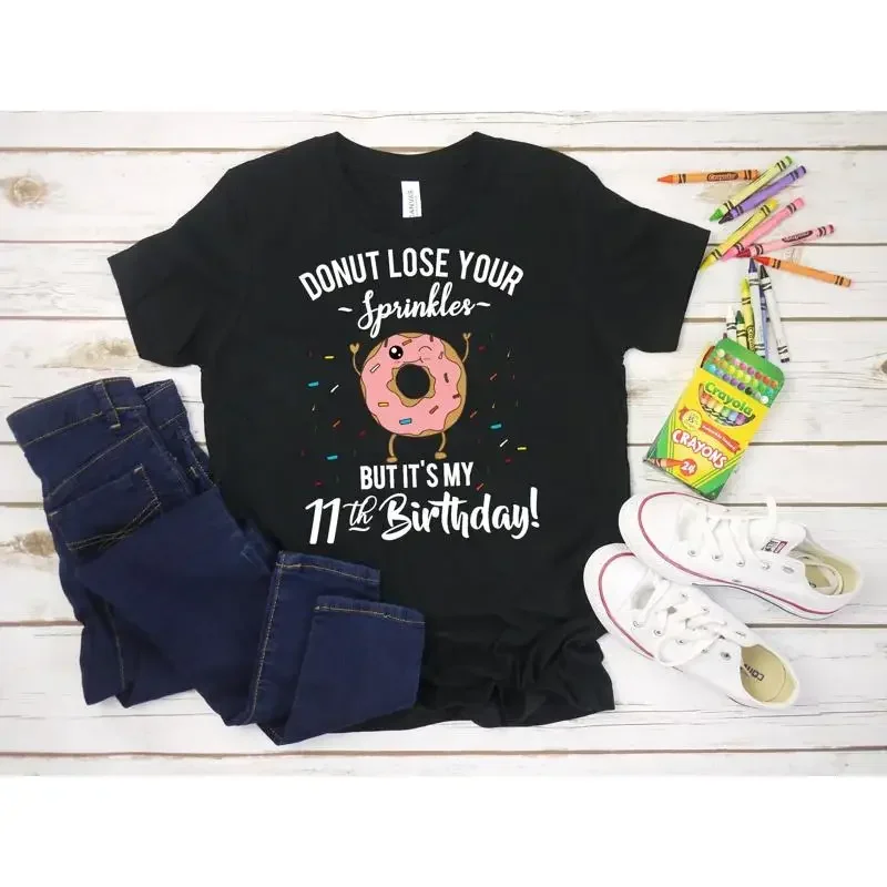 11Th Birthday Funny T Shirt Donut Lose Your Sprinkles Quote Girls Eleventh Bday Party Youth Outfit