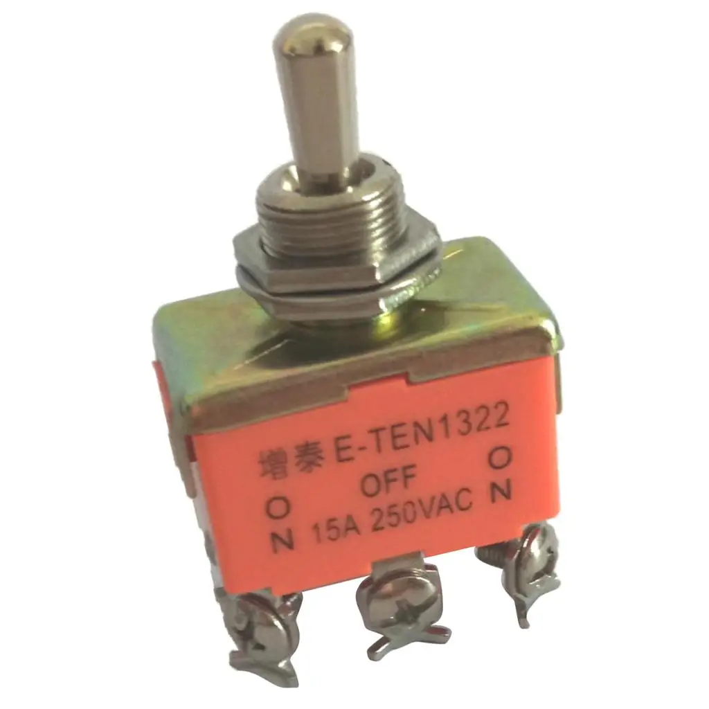 DPDT Toggle Switch 3 Position 6 Pin Orange Plastic Metal Mounting Hole for DIY Electronic Circuits