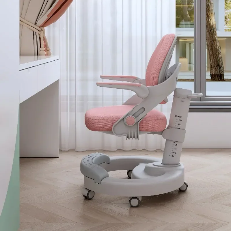 Silla con respaldo ajustable para niños, postura ajustable, estudio en casa con ruedas, muebles para niños