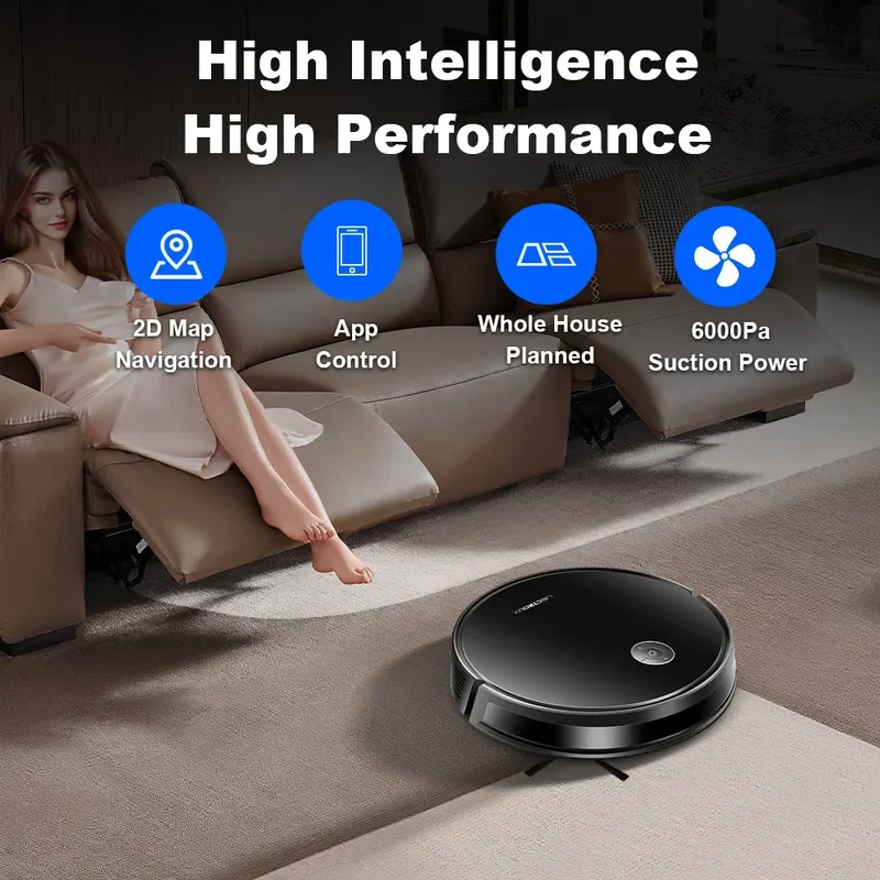 for LIECTROUX C7 Robot Vacuum Cleaner Smart Auto Sweeping Mopping Machine Home Floor Cleaning Dust Box Water Tank APP Control