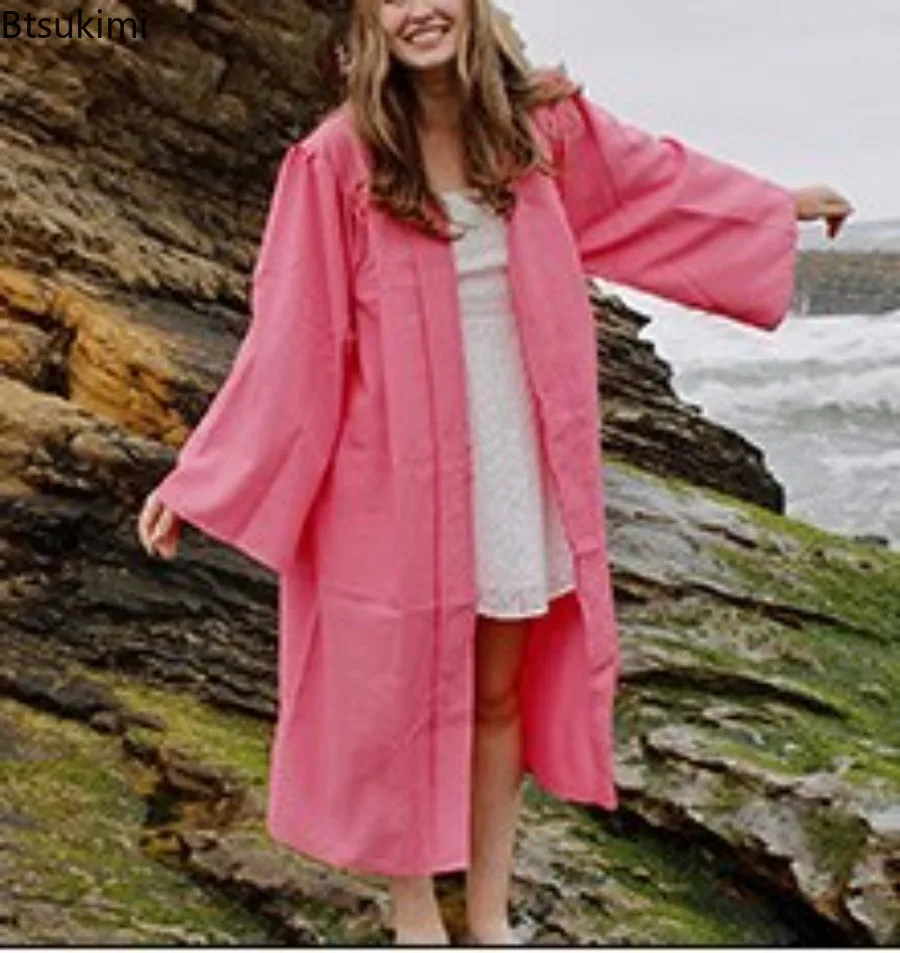 Unisex Soft Matte Graduation Gown Hat Tassel Set for Bachelor High School Ceremony Comfortable Academic Essential School Uniform