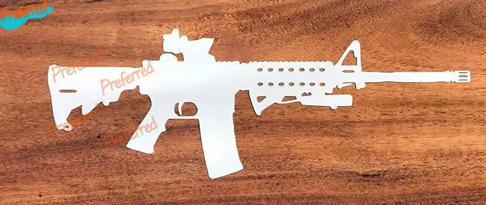 

High Quality Die-Cut Decal AR15 Vinyl Decal Sticker Car Window Wall Bumper Gun Ammo Assault Rifle M16 5.56