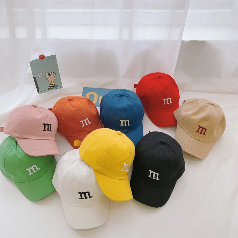 Children\'s Kids Baseball Cap for Girl Boy Spring Summer Baby Sun Hat M Letter Embroidered Toddler Peaked Caps кепка 아기모자