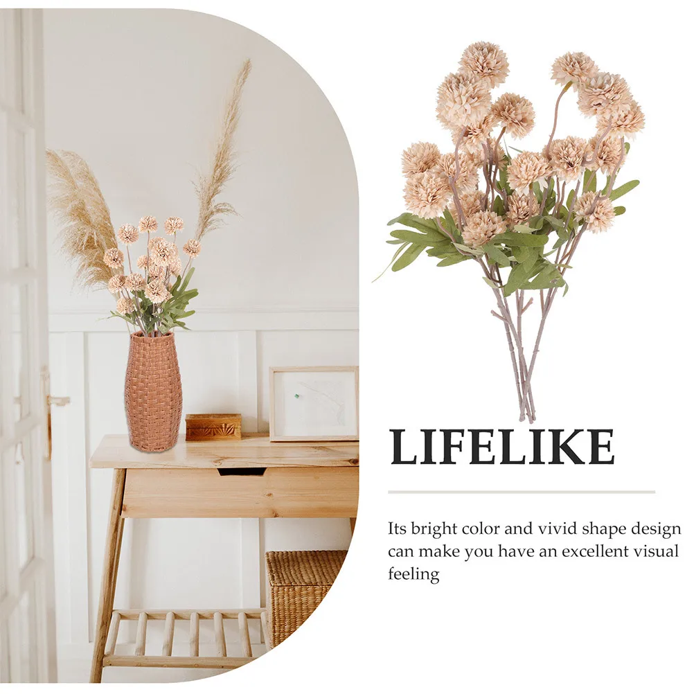 

Artificial Flower Flowers Decoration Arrangement Fake Dandelions Diy Bouquet Stems Decorative Elegant Faux