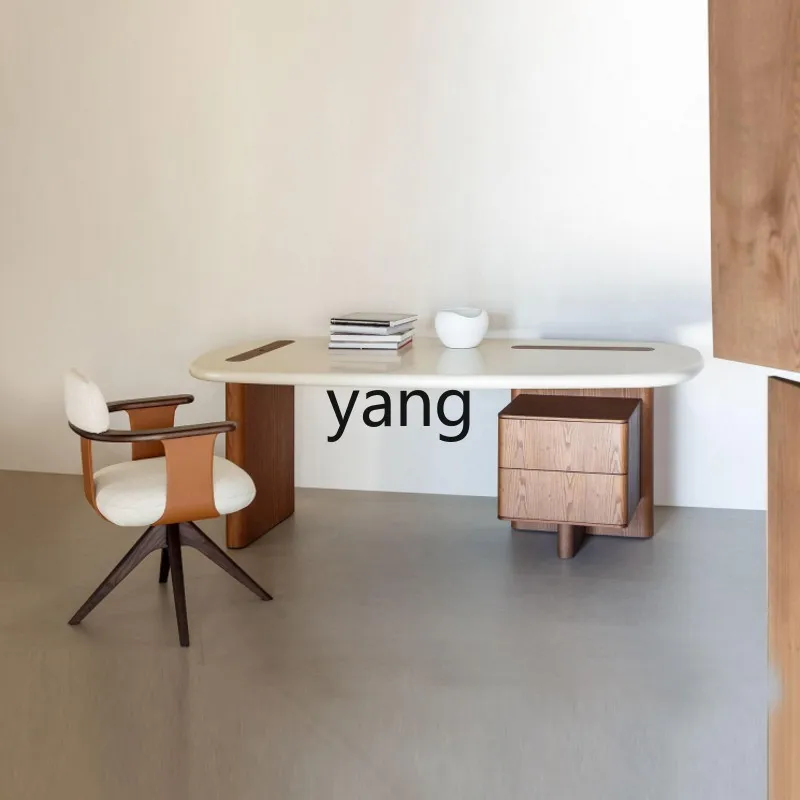 

YHM minimalist solid wood desk light luxury modern home