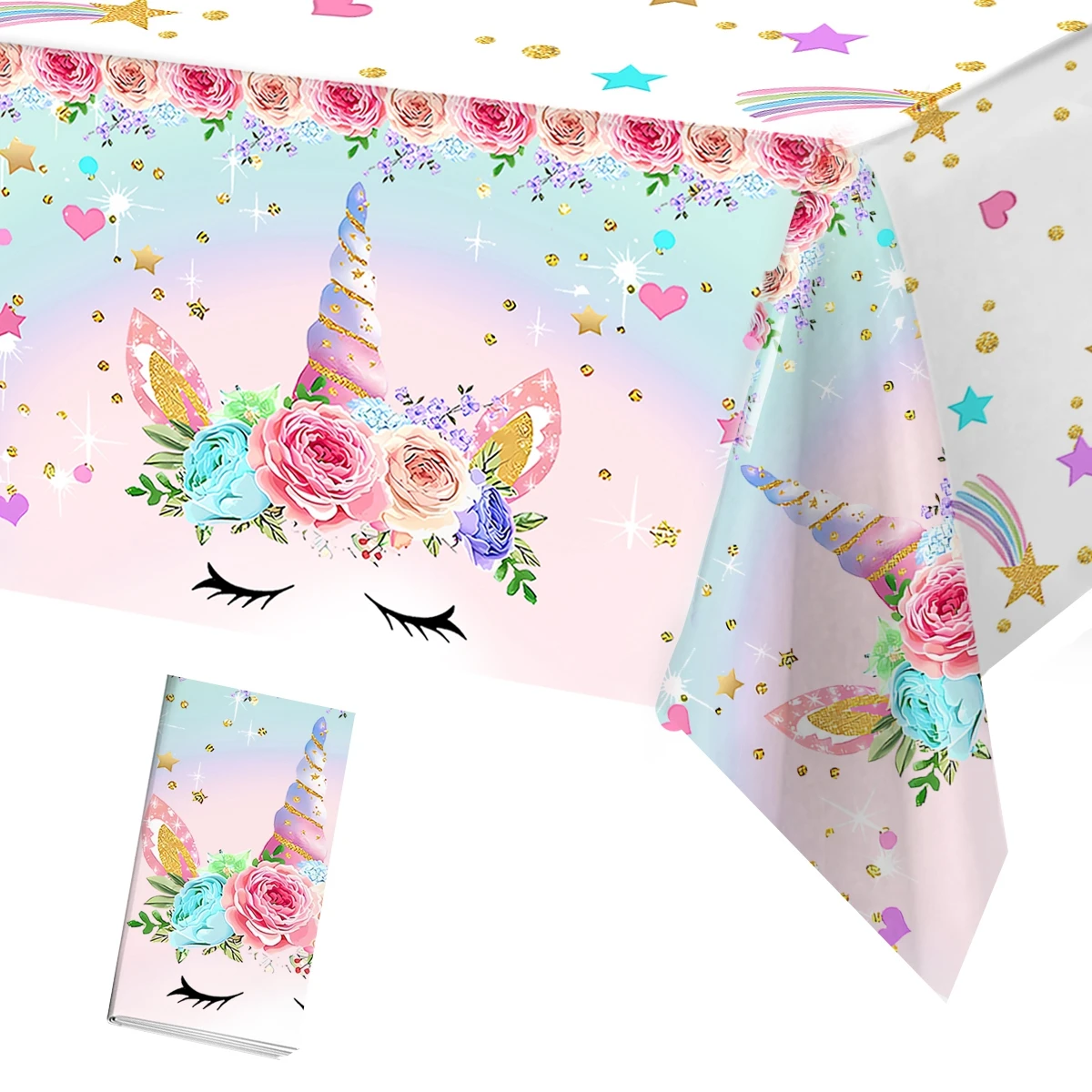 Unicorn Party Disposable Tablecloth Unicorn Themed Birthday Party Decoration Girl Tableware Baby Shower Birthday Party Supplies