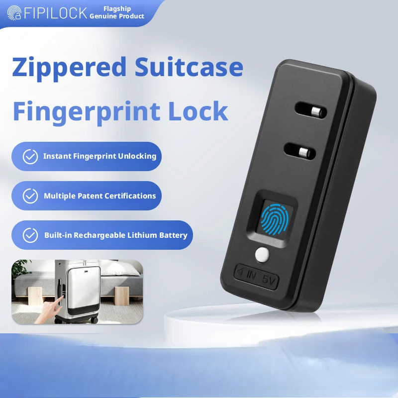 FIPILOCK Fingerprint Lock for Suitcase Embedded Anti-theft Zipper Luggage Fixed Lock Bag Accessories