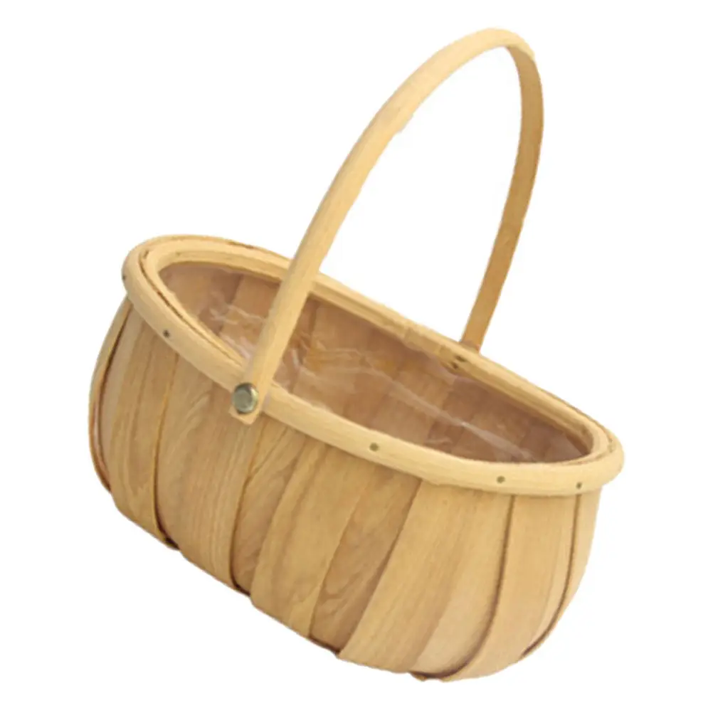 Handwoven Flower Basket Natural Wooden Design Storage Holder Flower Arrangement Decorative Basket Home Office Use