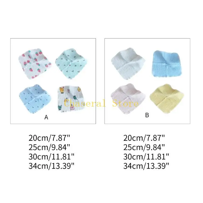 E7CE 4 قطعة مرايل لعاب مربعة منشفة الوجه تغذية المرايل مستلزمات الرضع حديثي الولادة منشفة لعاب منديل BabyEssentials #6