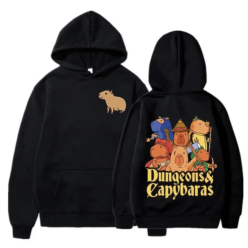 Capybara Fashion Hoodie Women Men Harajuku Pullovers Capibara Gothic Sweatshirt Cartoon Korean Style Hooded Mange Cute Y2k Hoody