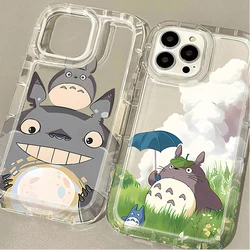 Cute Cartoon T-TotoroS Phone Case for IPhone 16 15 14 13 12 11 Pro Max 7 8 Plus X XR XSMax Airbag Anti Fall Clear Back Cover