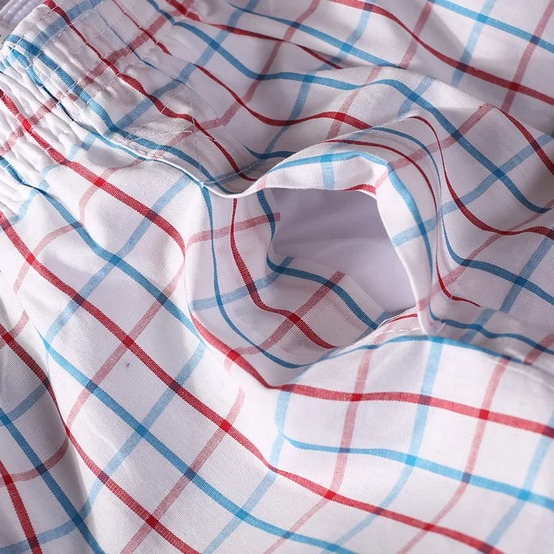 SEOBEAN Men's Sexy Cotton Plaid Shorts Home Comfort Checked Fit Trunks Casual Summer Clothing view 5