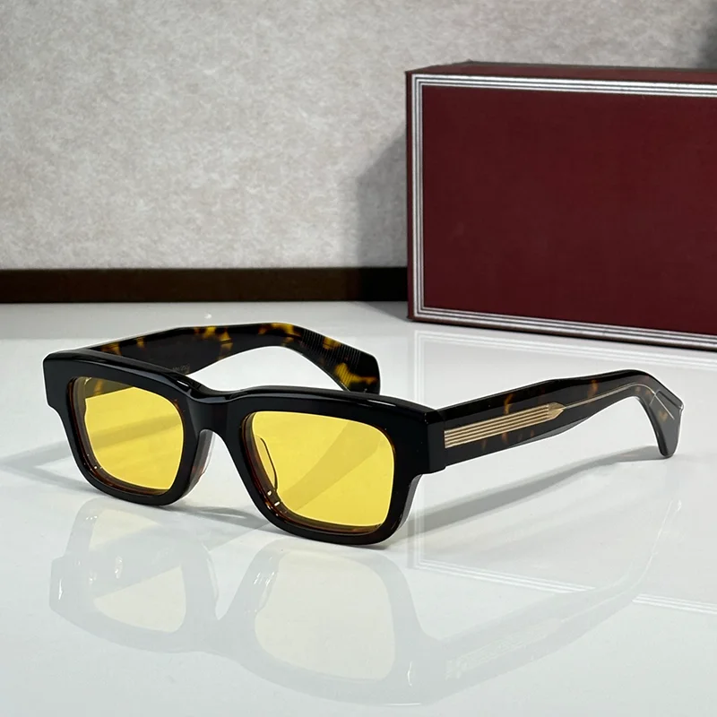 

Мужские классические солнцезащитные очки JEFF в стиле High Street, 2025, модные, легкие, люксовые, квадратные, из толстого ацетата, для мужчин