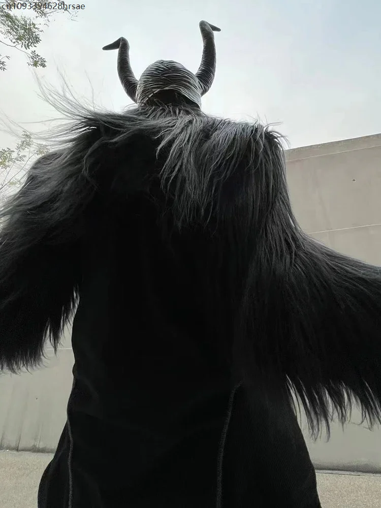 2025 nouveau automne hiver épais chaud poilu Shaggy recadrée fausse fourrure manteau hommes de luxe vêtements de créateur noir moelleux veste