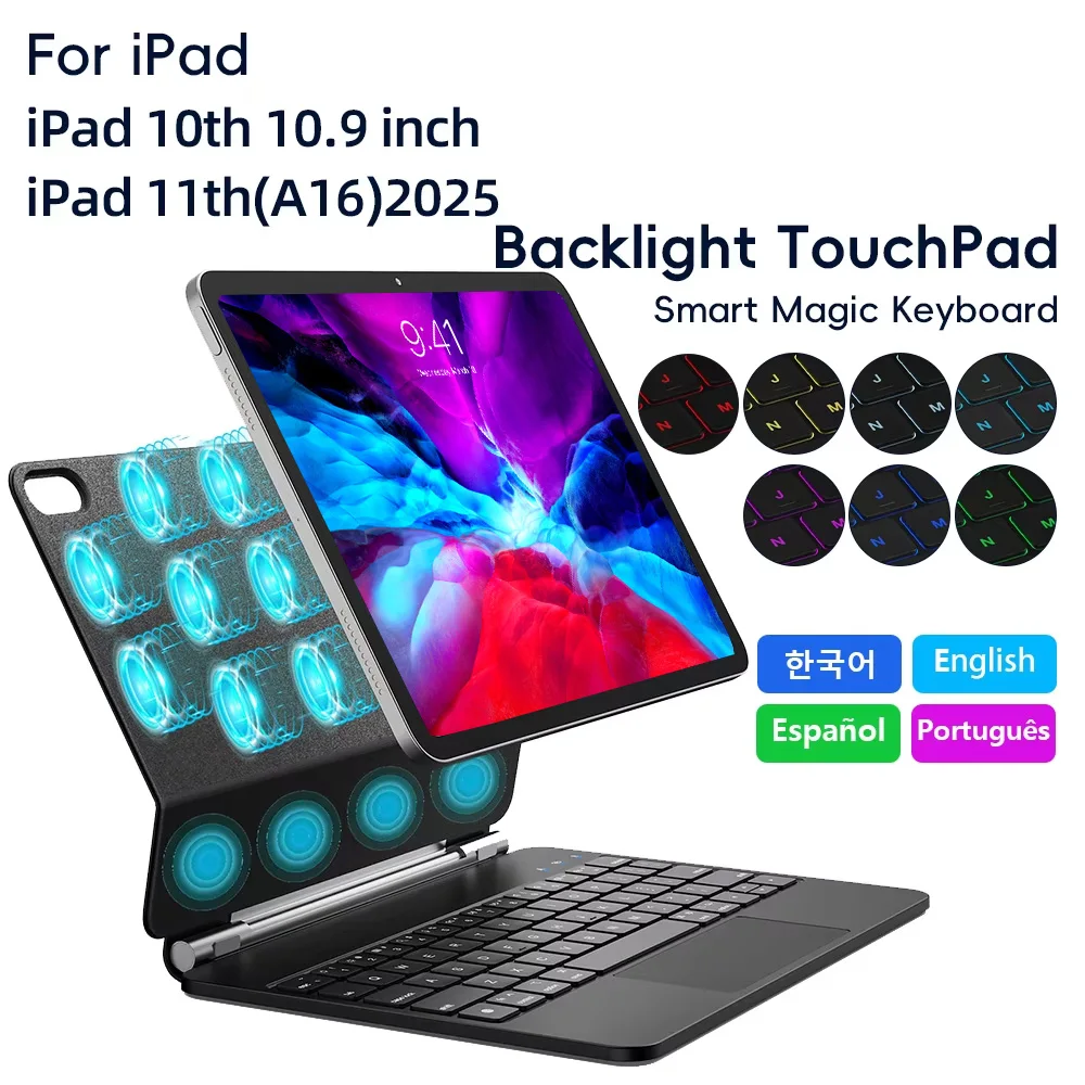 

Magic Keyboard for iPad 10th 10.9 inch Case for iPad 11th 10.9 inch A16 2025 Generation Cover Smart Cover Magic Keyboard
