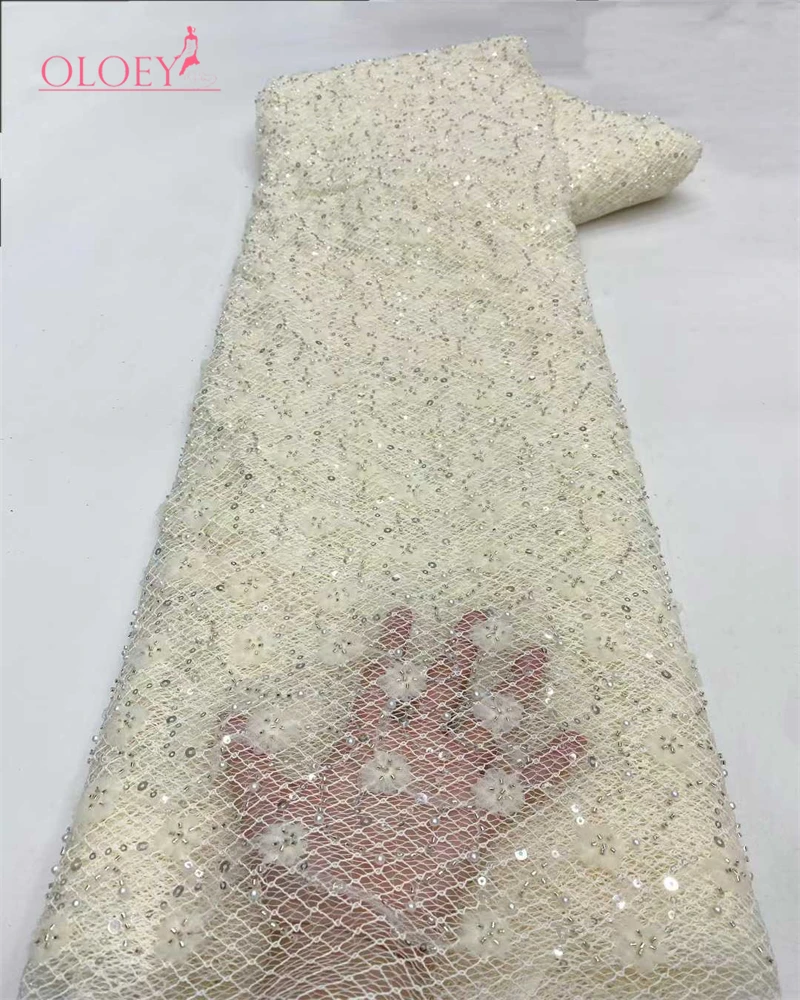 

Элитная африканская ткань OLOEY с пайетками для жениха, кружево 2026 года, высококачественное французское нигерийское кружево с бисером для пошива свадебных платьев