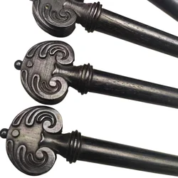 4pcs Carved Engraved Violin Peg String Tuning Keys 4/4 Fiddle Pegs Ebony Wood