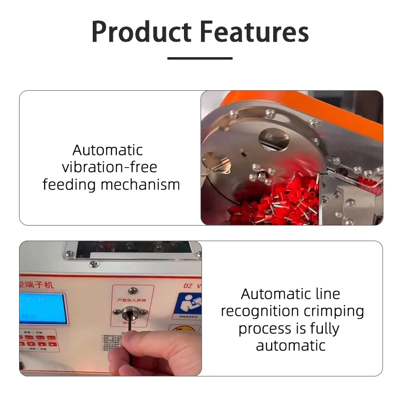 Spellafili e crimpatrici per cavi metallici macchina per crimpare terminali automatici 2 in 1 per terminali a perno tubolari in stile europeo BVR0.5-2.5
