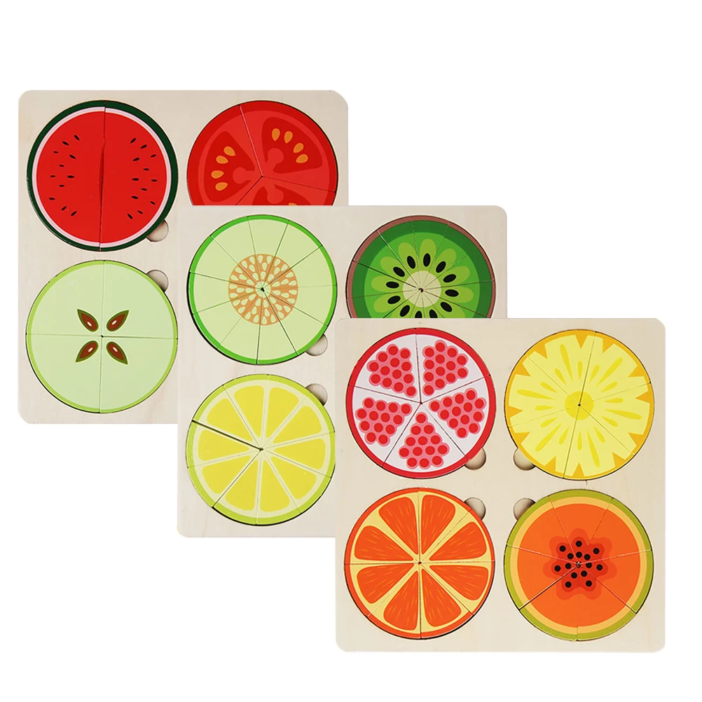 وسائل تعليمية خشبية أداة تعليمية للأطفال الكسر الحسابي اللعب المعرفي لوحة تعليمية نشاط تصنيف الفاكهة