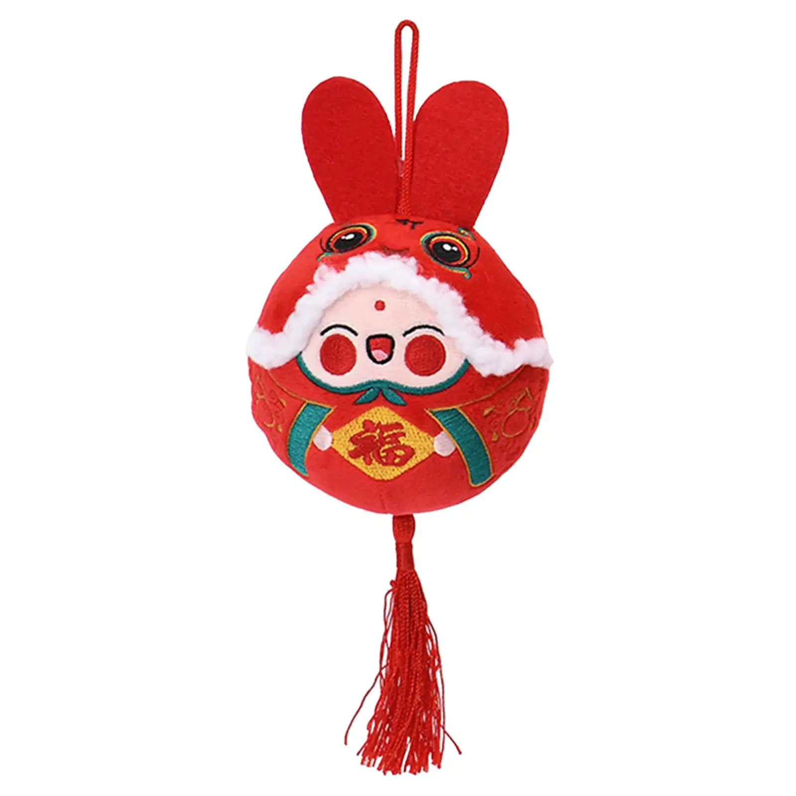 Chinese Style Plush Toy Stuffed Ornaments Blessing Pendant Soft for Holiday Spring Festival Party Decoration Children Gift