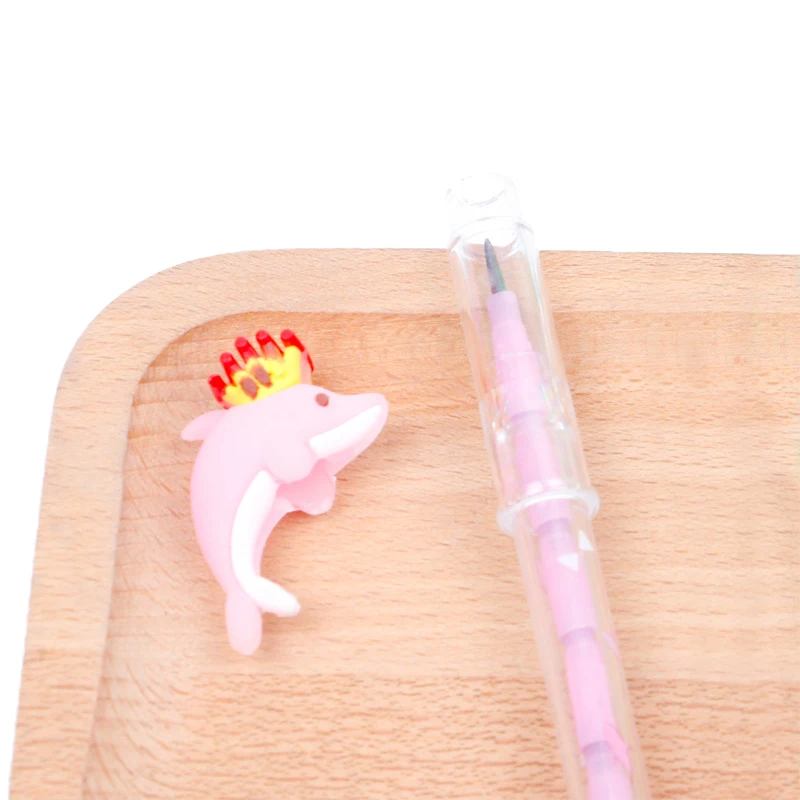 Cute Crown Dolphin Sharpen-free Pencil Children's Writing Stationery Cartoon Creative Bullet Egg-laying Pencil