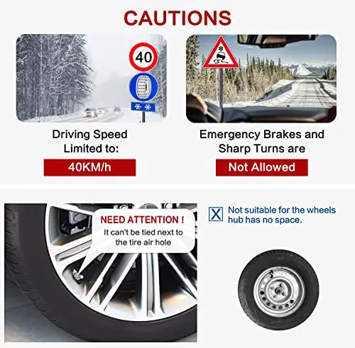 

Heavy-Duty Manganese Steel Snow Chains For Vehicles In Snow Ice Mud Sand – 6 Sets, Fits 235-285mm Tire Width