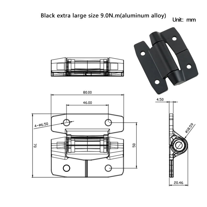 1 stks Zinklegering of Aluminium Constante Koppel Scharnier met Elke Stop Demping As Ingeindustriële Apparatuur Scharnier