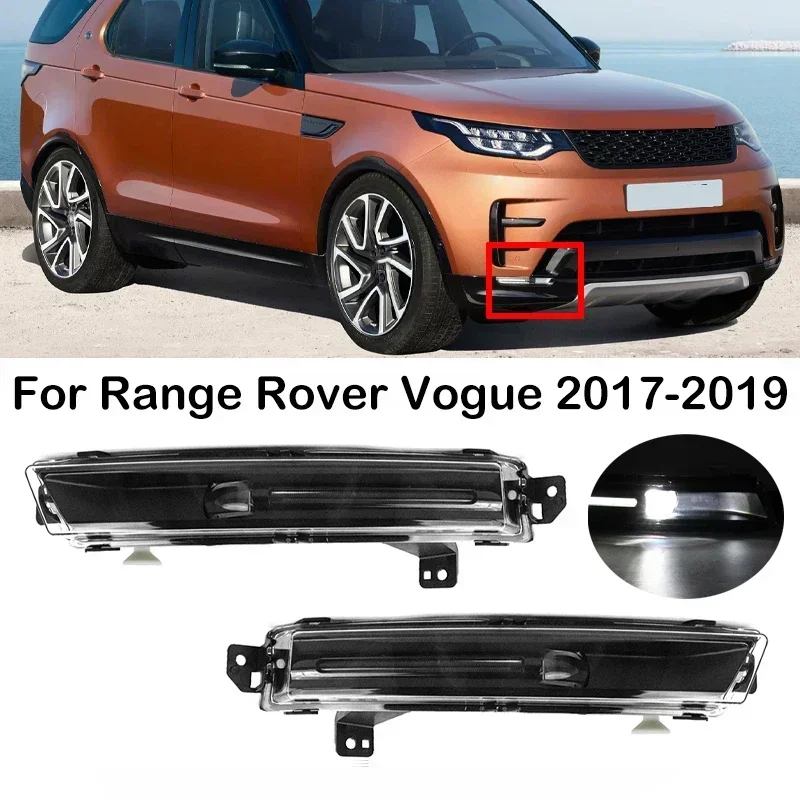 New！ LED Car DRL Daytime Running Light Fog Lamp For Land Rover Discovery 5 For Range Rover Vogue 2017-2019 For Jaguar F-PACE E-P