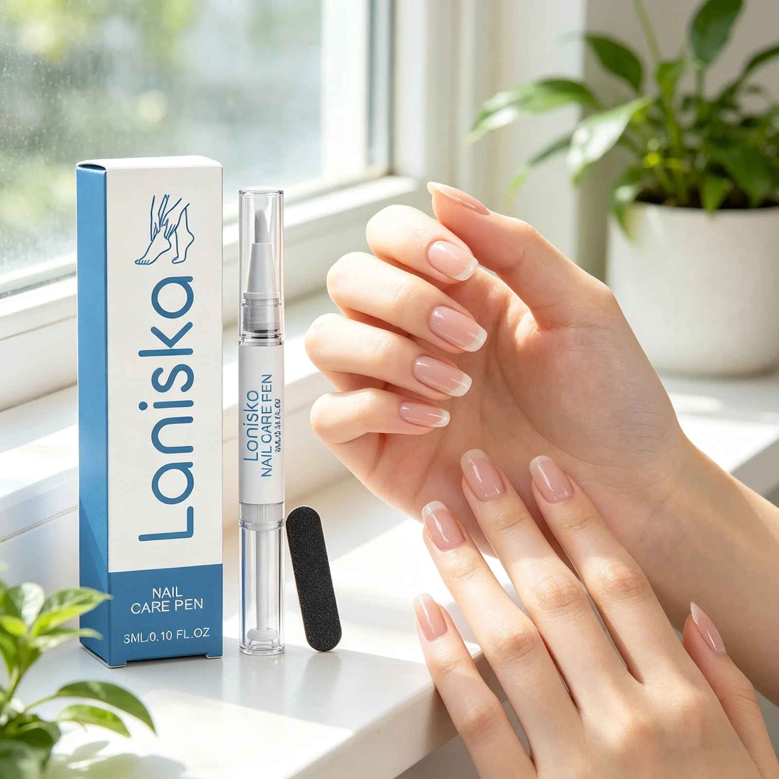 Lápiz para el Cuidado de las Uñas Laniska con Aceite de Árbol de Té para Remover Cutículas, Hidratar, Suavizar, Estimular el Crecimiento de las Uñas y Reparar Uñas Dañadas o Rotas