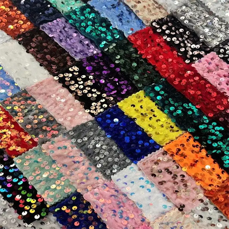 Sequin Fabric Evening Prom Dress By Meters Velvet Reflective Children\'s Wedding Dresses Clothes Fabrics Party Special Events