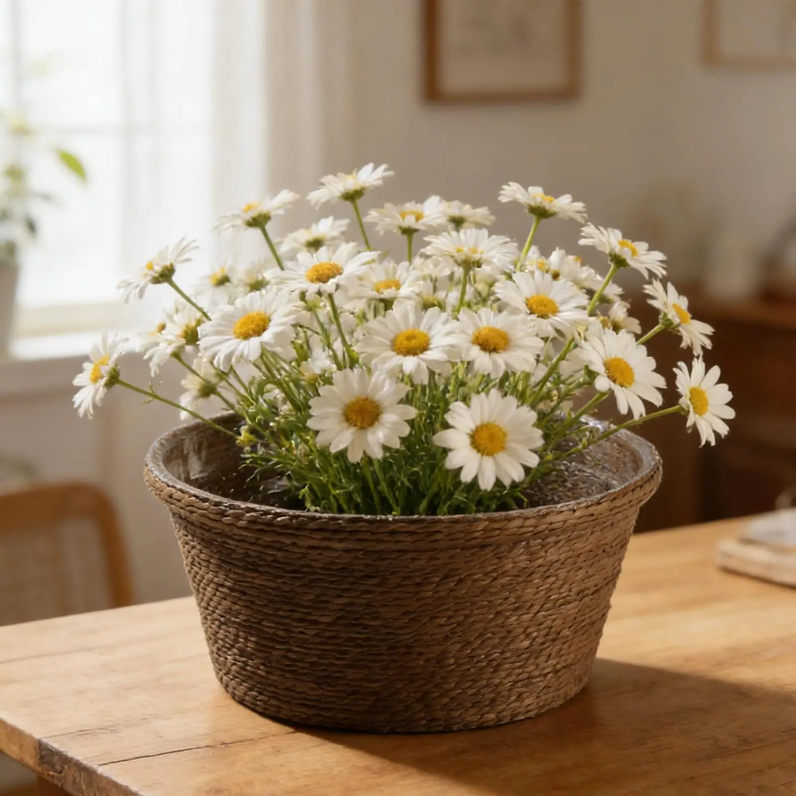 Woven Flower Basket,Flower Pot Cover,with PP Liner Rustic Plant Container Flowerpot Basket for Porch Garden Yard Office Decor