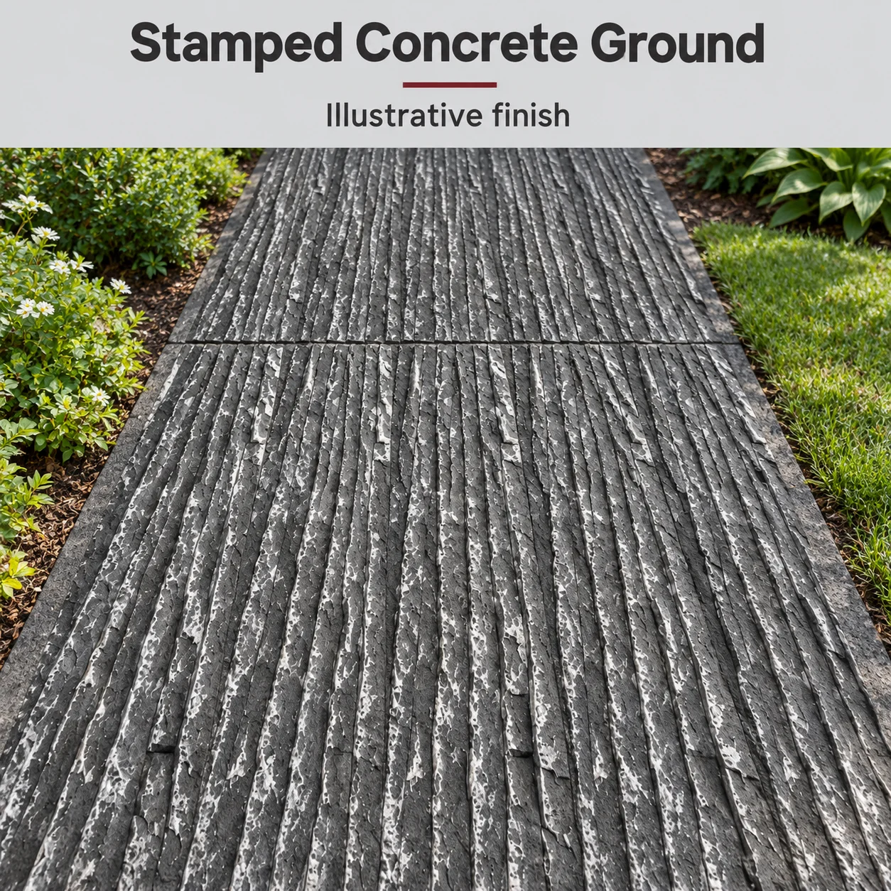 Concrete Molds Linear Stone Texture Stamp 60x15cm, Reusable Plastic Wall & Floor Embossing Mold for Cultural Stone