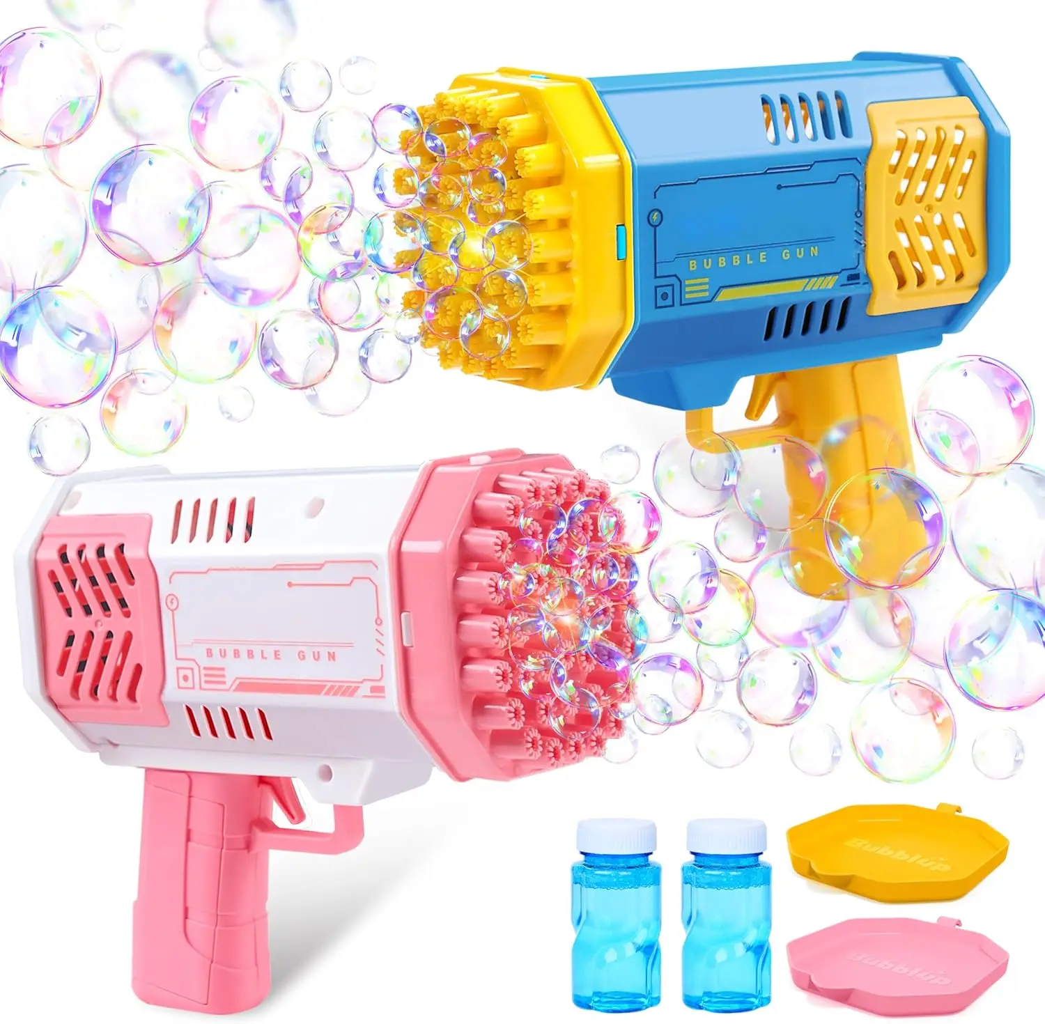 

2-Pack Bubble Machine Gun, Rocket Shape Toy for Kids Ages 4-8, Party Favors, Outdoor Summer Fun, Wedding Easter Gift