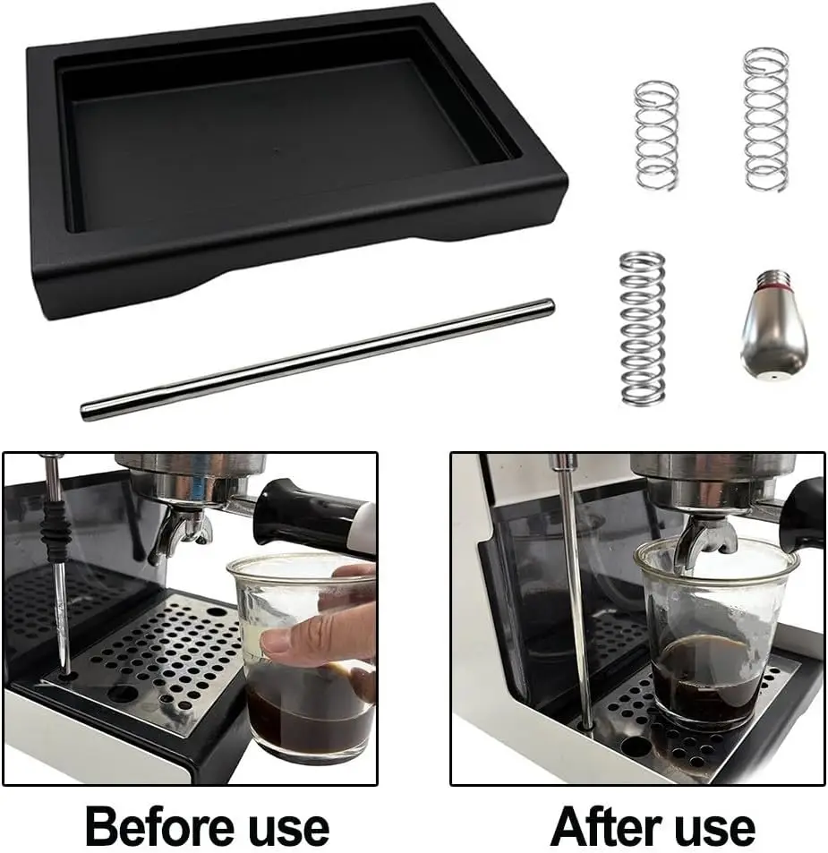 

6PCS Low Profile Drip Tray with Pressurized Spring Nozzle Water Tray Modification Parts, for Gaggia Coffee Accessories