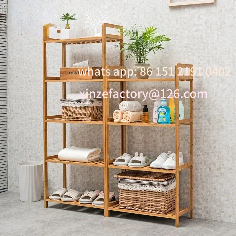 

Customizable Kitchen Rack Bamboo Floor Storage Racks Height Adjustable Wooden Organizer for Home Versatile Kitc