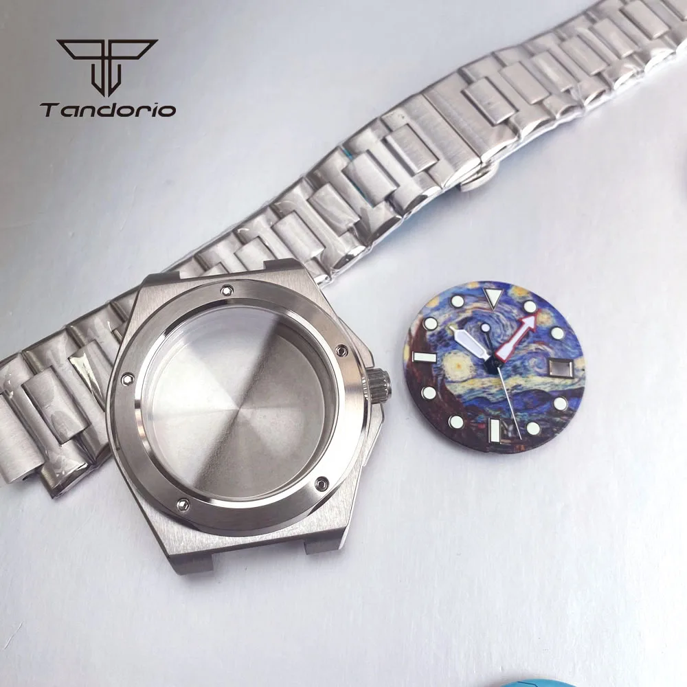 

Dive Stainless Steel 40mm Watch Case+Bracelet+Dial+Hands Sapphire Glass Fit NH35 ETA2824 PT5000 ST2130 Men Wristwatch Mod Parts