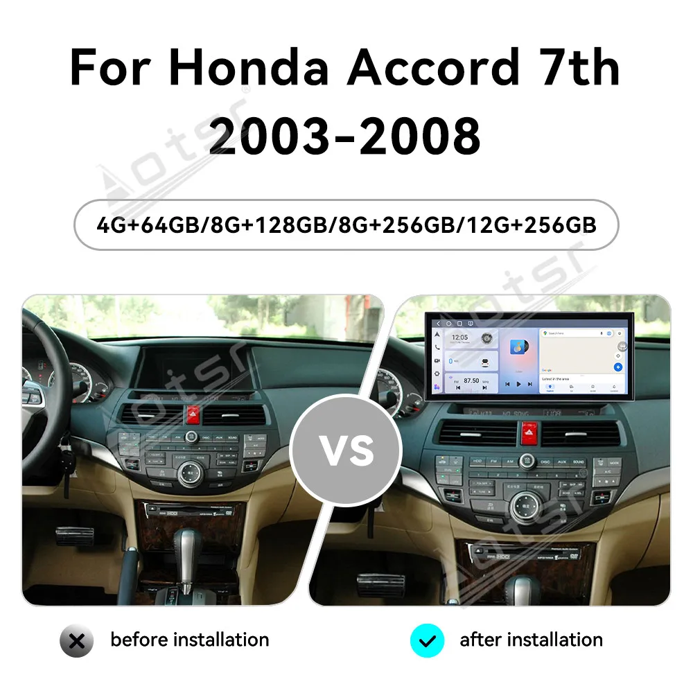 CarPlay 15.8’’ Android 15 For Honda Accord 7th   2003-2008 Car gadgets Car GPS media Navigation HD Screen Multimedia Player Head