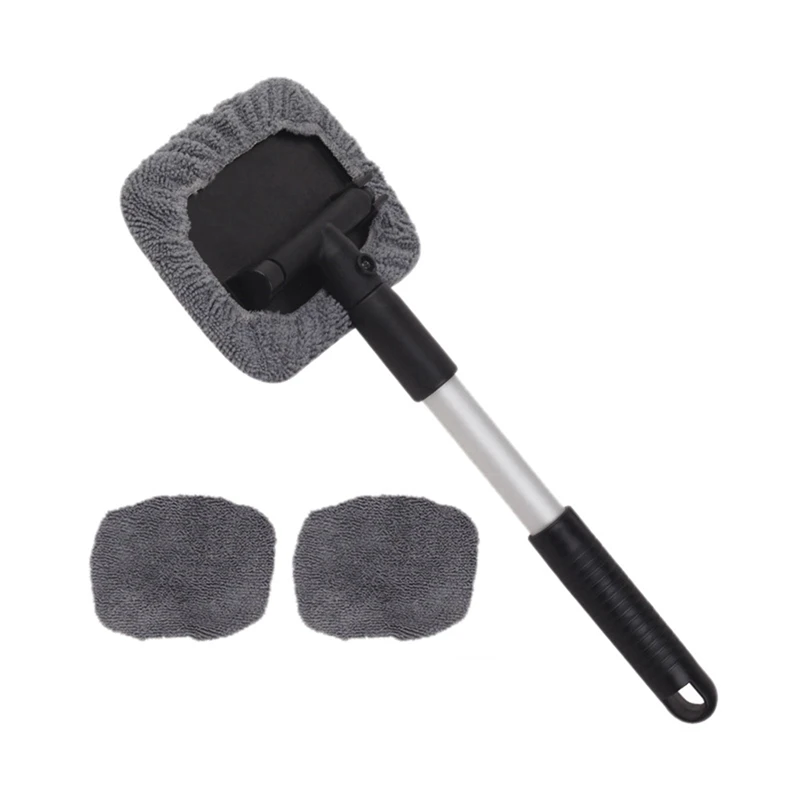 

Car Mop Cleaning Windshield Fog Cleaning Tool Black & Gray Window Wipe Home Office Duster Brush Auto Glass Cloth Cleaner