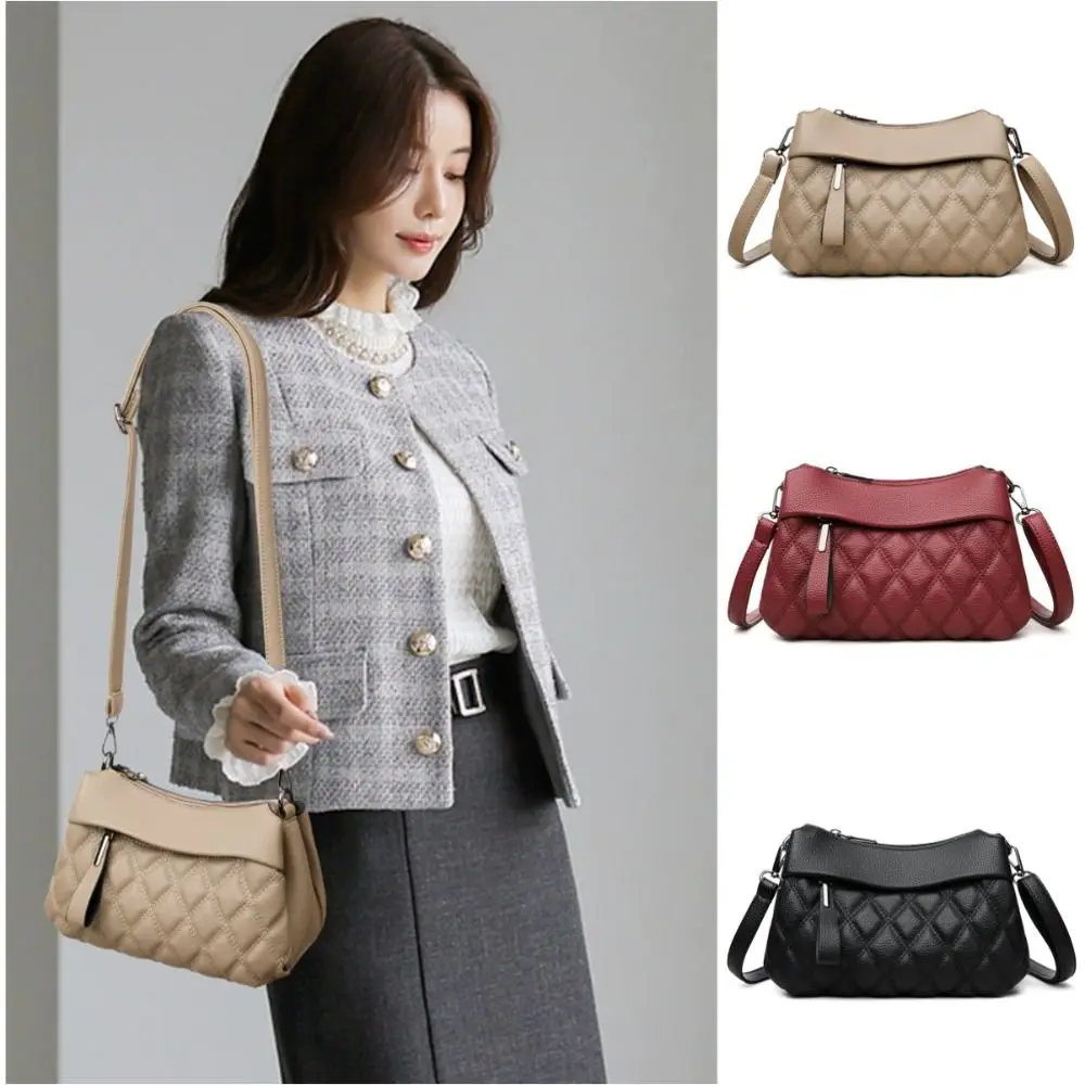 Luxury Adjustable Shoulder Bags Large Capacity Solid Color Women Bag PU Leather Multi-pocket Crossbody Bag Women