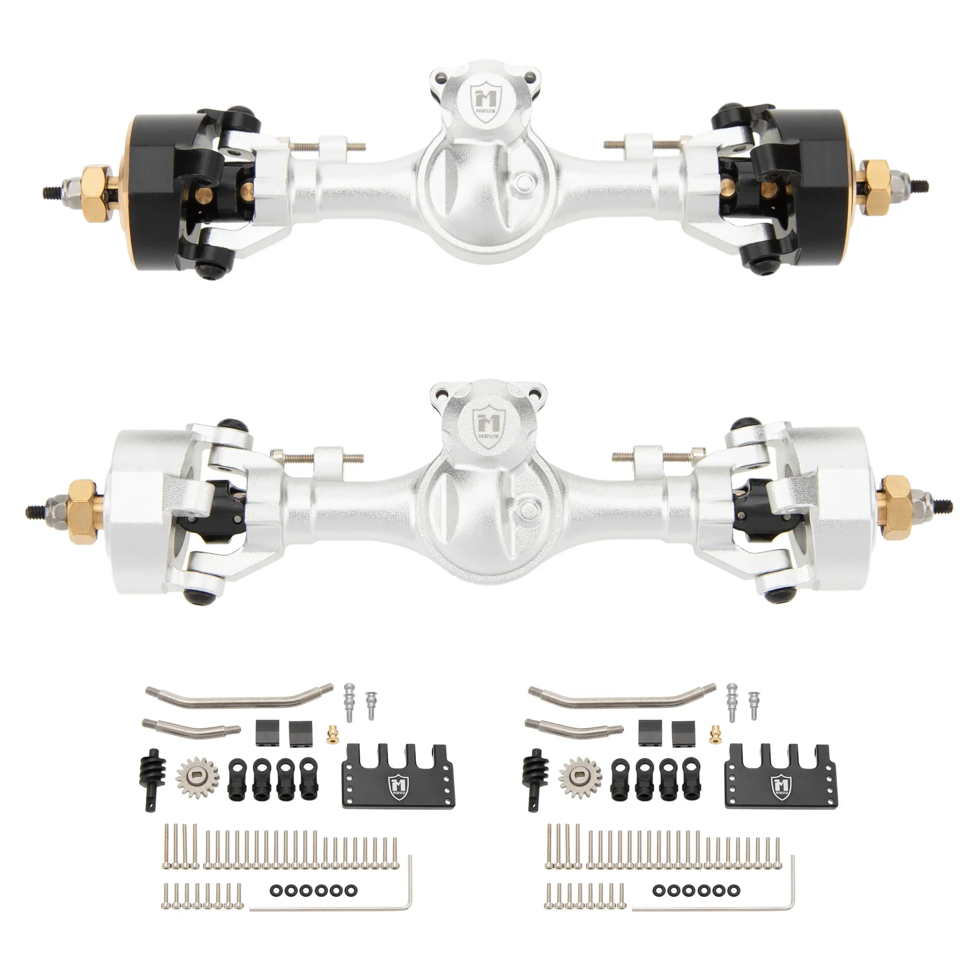 MEUS Racing SCX24 Metal V2 Isokinetic Front Rear Axles +5MM Isokinetic 3-Section CVD With 52° Steering Angle for 1/24 SCX24
