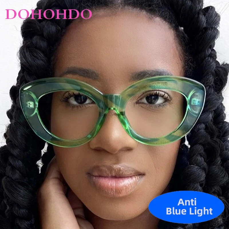 

Fashion Steampunk Oversized Cat Eye Women Men Glasses Brand Designer Anti-Blue Light Computer Games Optical Protection Spectacle