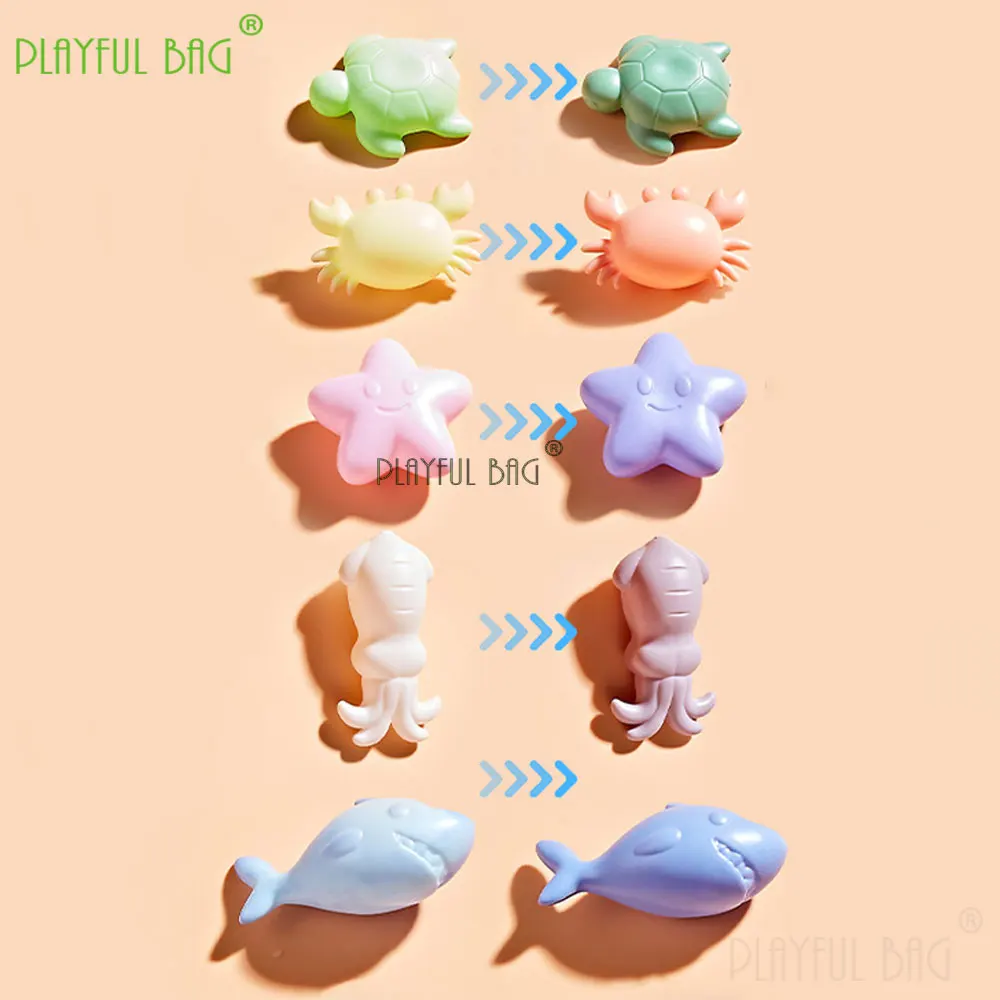 Kids Bath Toys Water Play Animal Set Squirt & Squeeze-Squeak Toys Change Color Fun for Toddler Bathtub Time Pool Games VG234