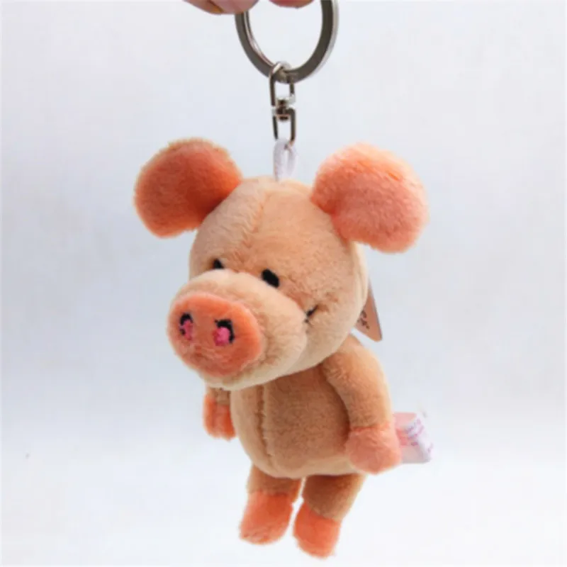 10 cm adorabile divertente animale portachiavi simpatico maiale peluche bambola giocattolo ciondolo portachiavi auto amore signora zaino borsa decorazione accessori regalo