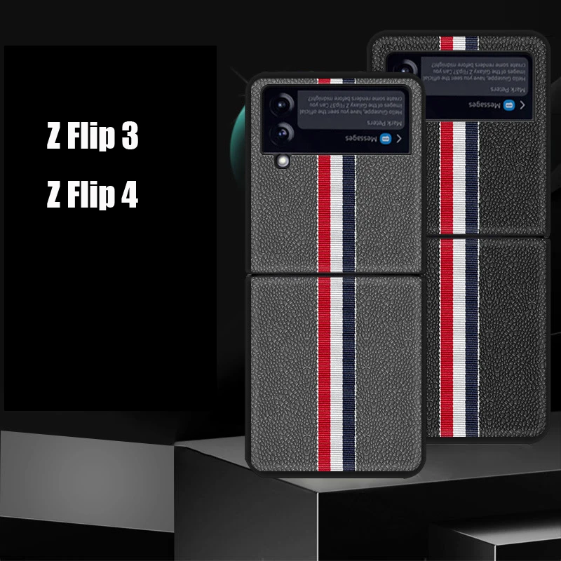 

Z Flip 4 Funda Case for Samsung Galaxy Z Flip 4 Z Flip 3 Vertical Stitching Crocodile Pattern Protection Mobile Phone Case Cover