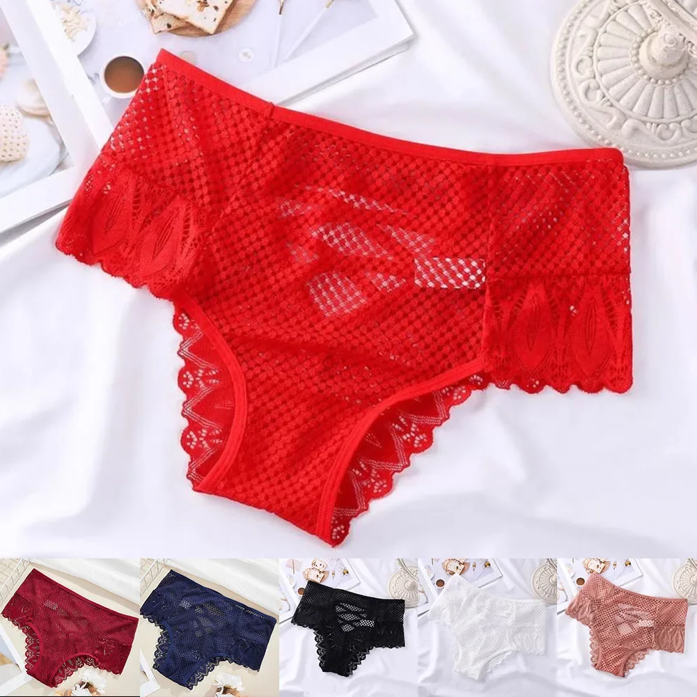 Summer Breathable Women's Underwear High Waist Tummy Control Lace Sexy Seamless Briefs Female Panties Knickers