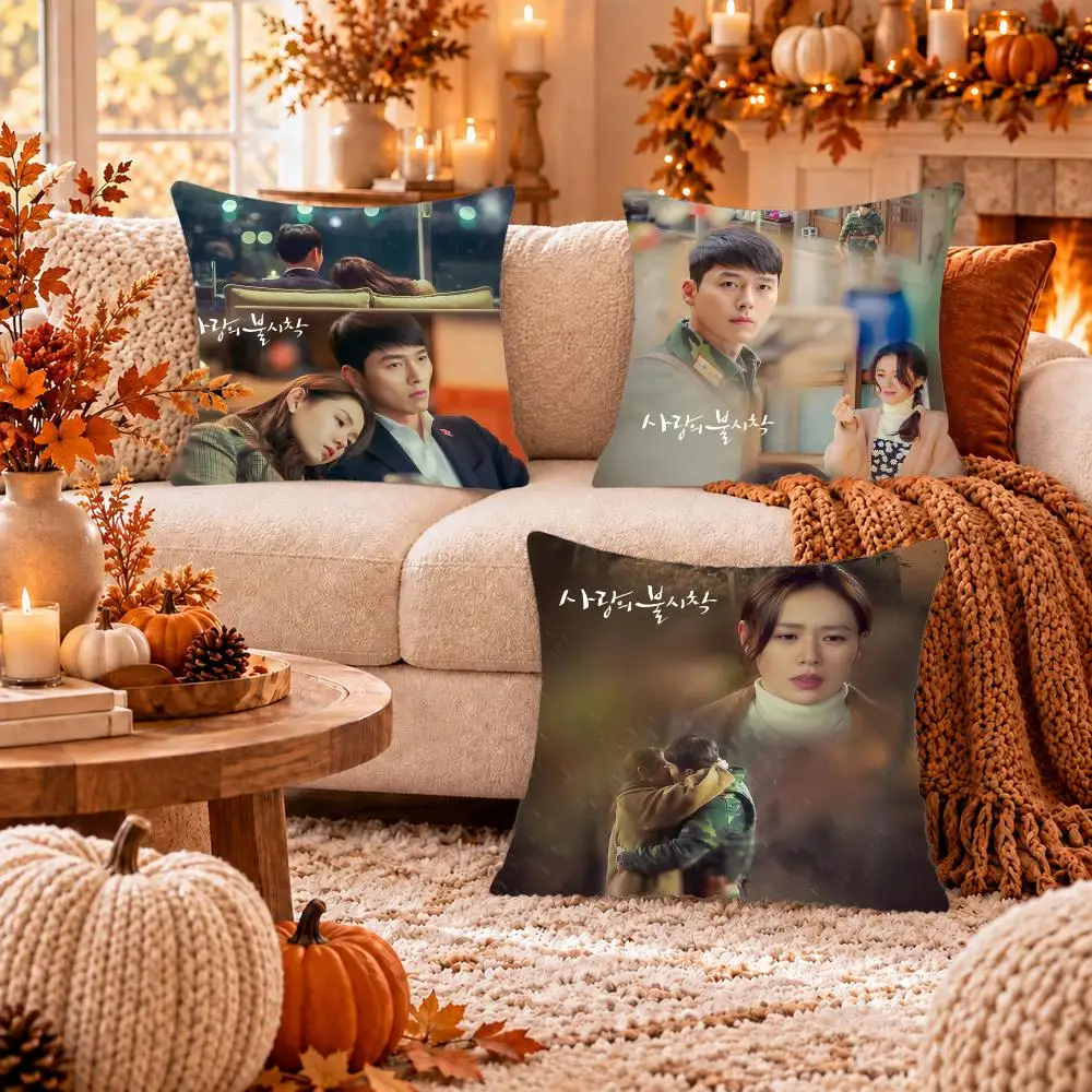 TV Series C-Crash Landing on You Cushion Cover Soft Plush Cushion Case Throw Pillowcase Cozy Home Sofa Bed Living Room Decor