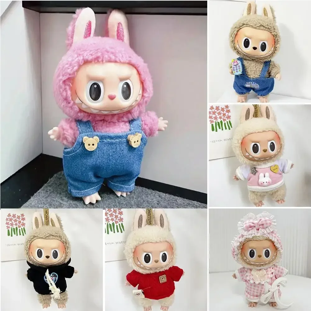 Fashion Clothes Hoodies Doll Clothes Color Match Hoodies Dolls Accessories for Labubu Doll Clothes Cute Decoration Little Cloth