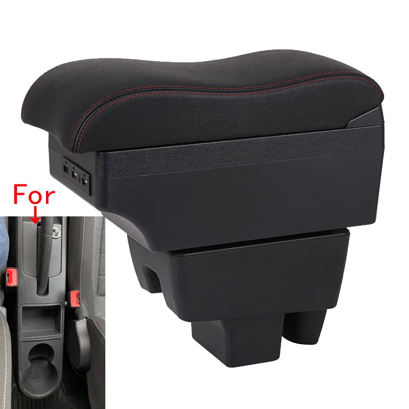 

For Skoda RAPID Armrest Box For Volkswagen new Polo Car Armrest urved Surface leather Simple installation Storage box Interior