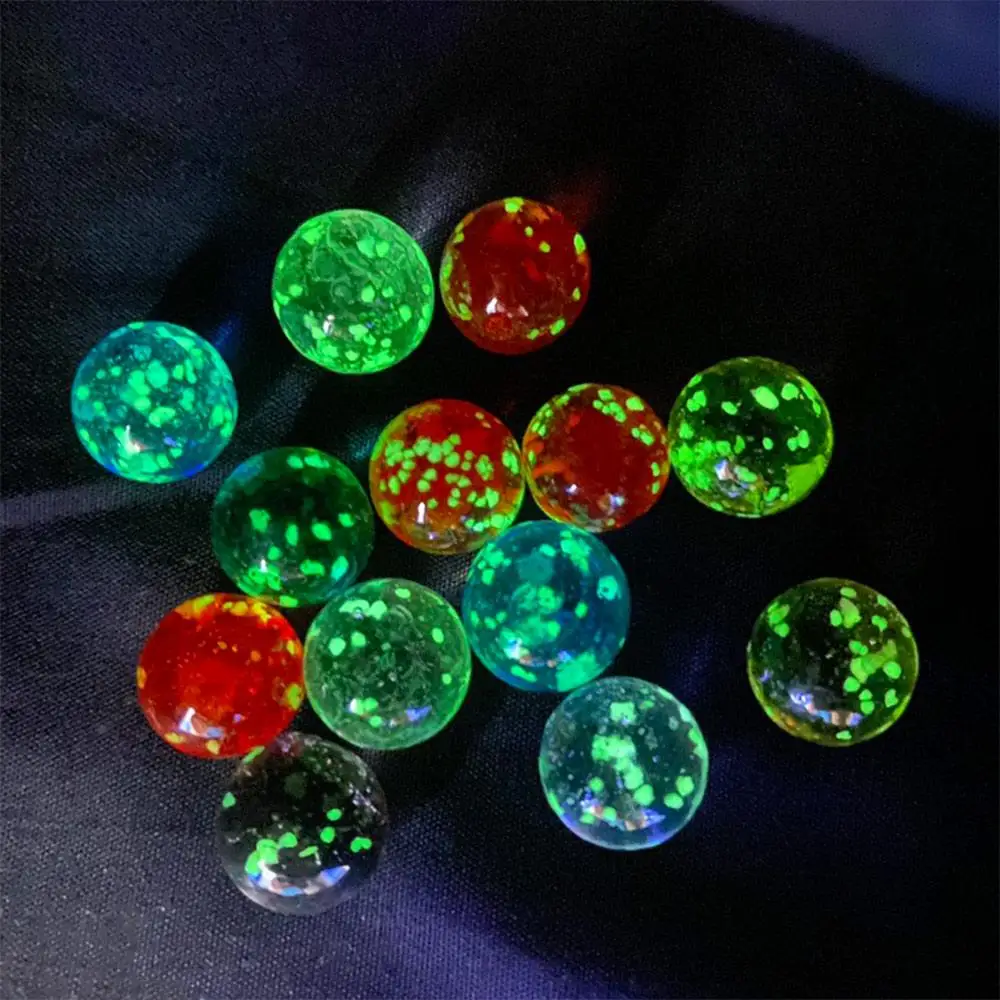 10 Pcs Colorful Glass Marbles Glow In The Dark Bouncing Ball Toys Home Vase Filler Fish Tank Decoration Children Playing Toys